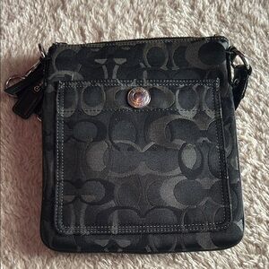 Coach Black Signature Jacquard Messenger Crossbody